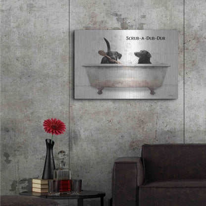Luxe Metal Art 'Scrub-a-Dub-Dub' by Lori Deiter, Metal Wall Art,36x24