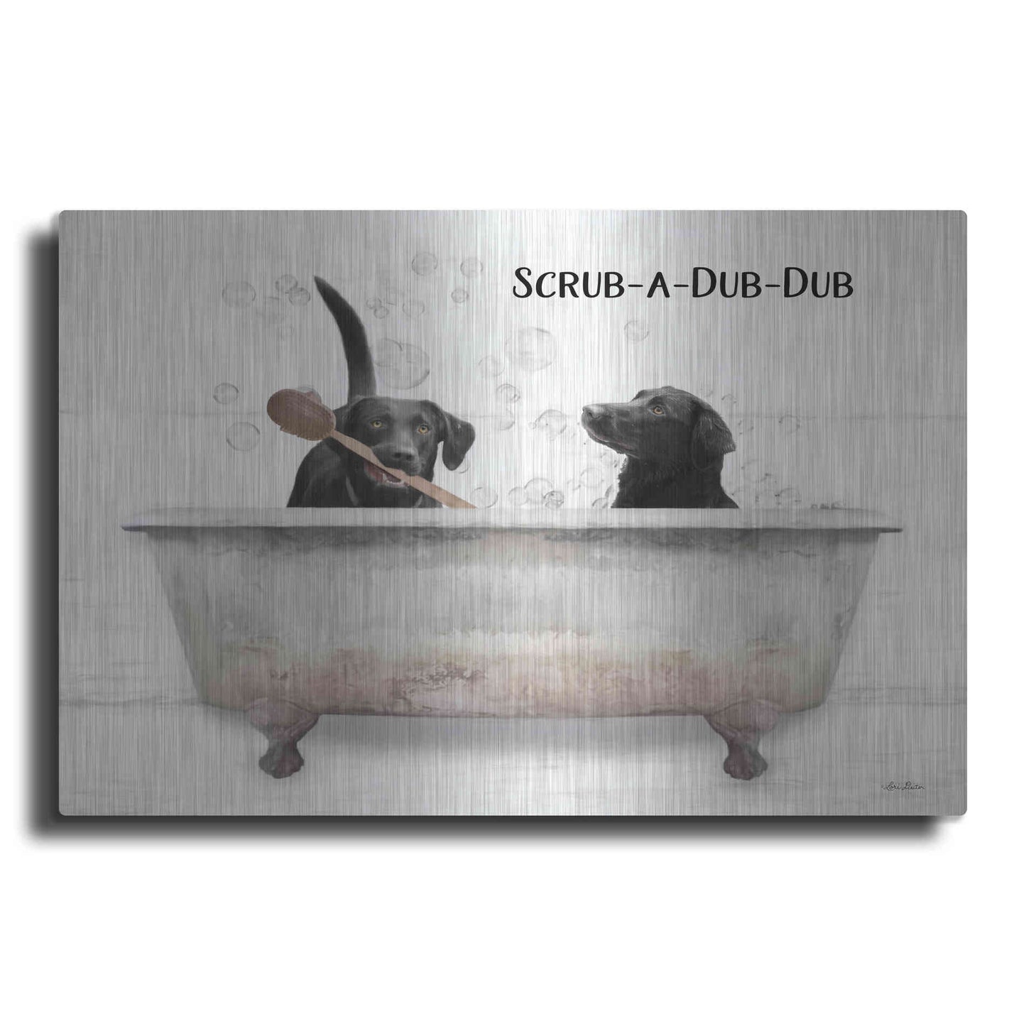 Luxe Metal Art 'Scrub-a-Dub-Dub' by Lori Deiter, Metal Wall Art