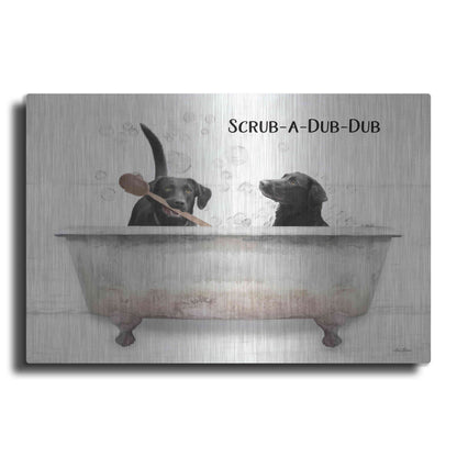 Luxe Metal Art 'Scrub-a-Dub-Dub' by Lori Deiter, Metal Wall Art