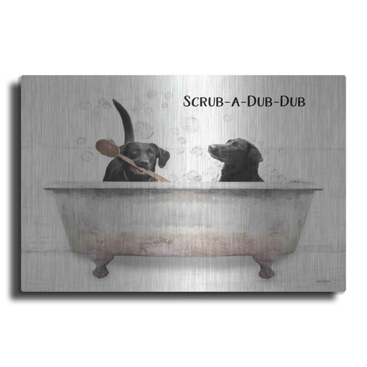 Luxe Metal Art 'Scrub-a-Dub-Dub' by Lori Deiter, Metal Wall Art