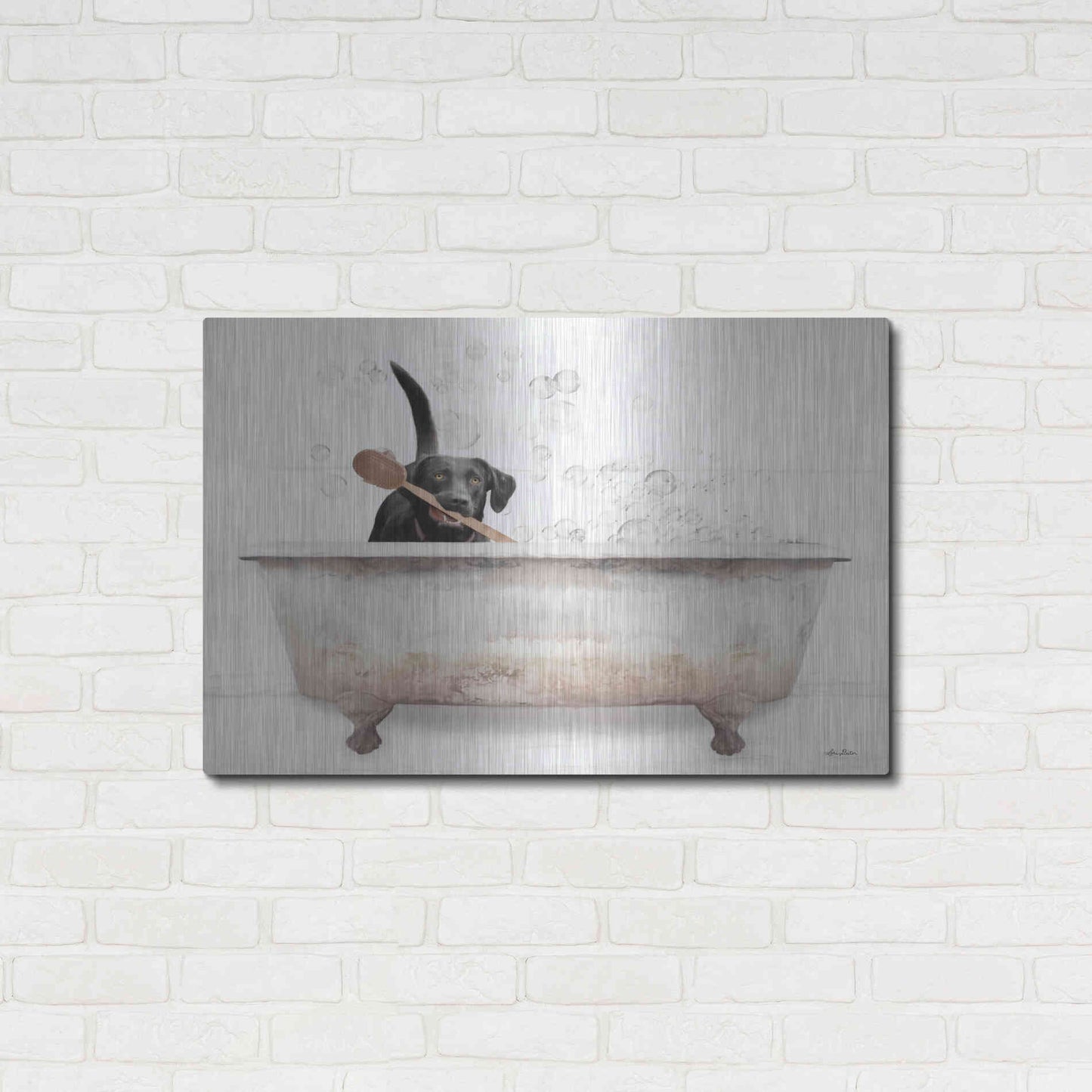 Luxe Metal Art 'Scrubbing Bubbles' by Lori Deiter, Metal Wall Art,36x24