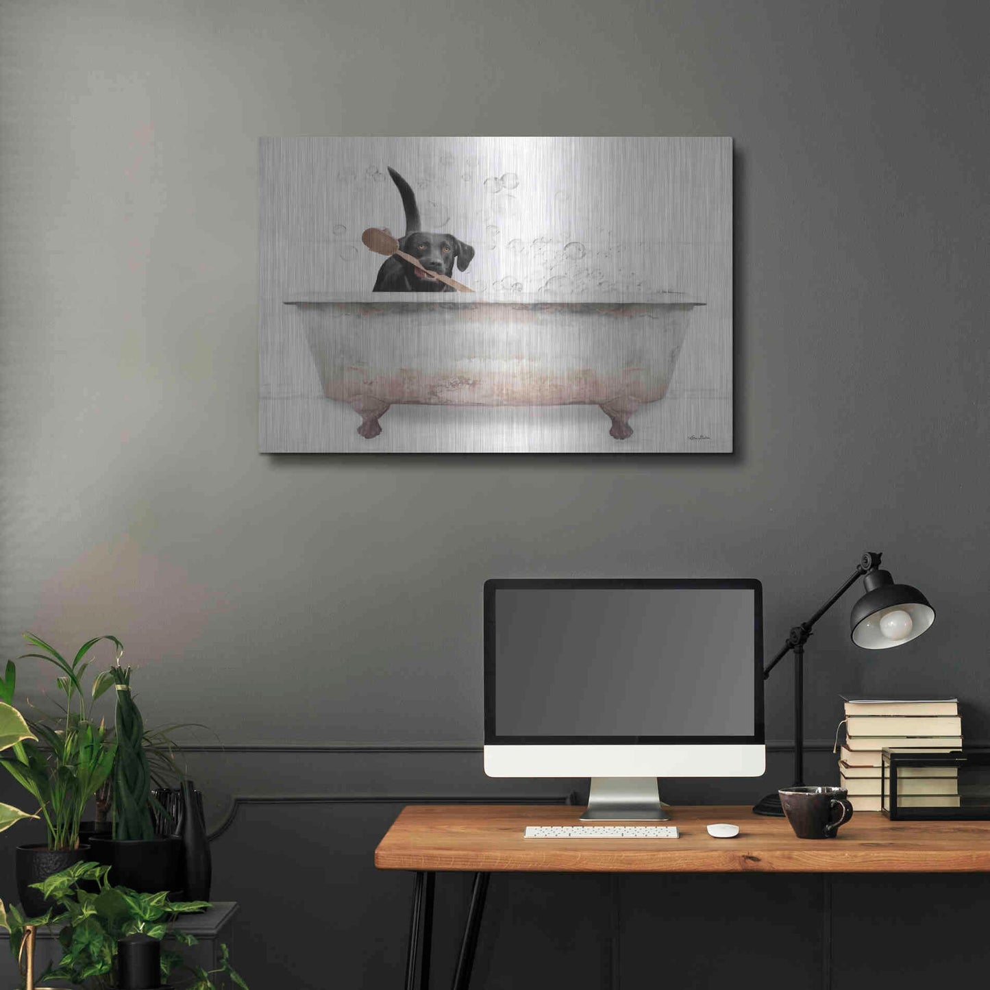 Luxe Metal Art 'Scrubbing Bubbles' by Lori Deiter, Metal Wall Art,36x24