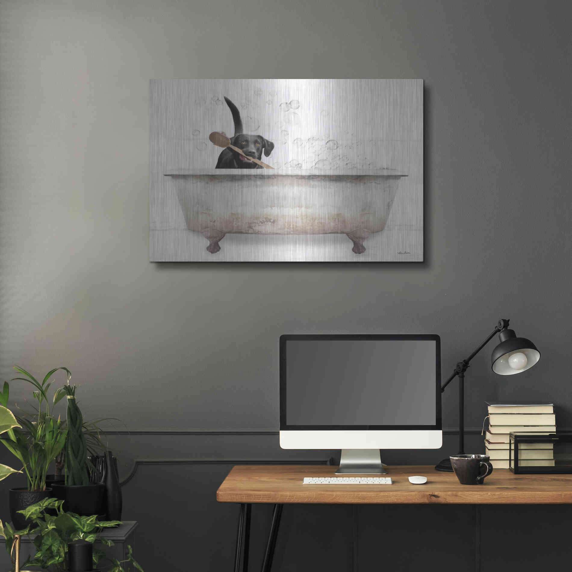 Luxe Metal Art 'Scrubbing Bubbles' by Lori Deiter, Metal Wall Art,36x24