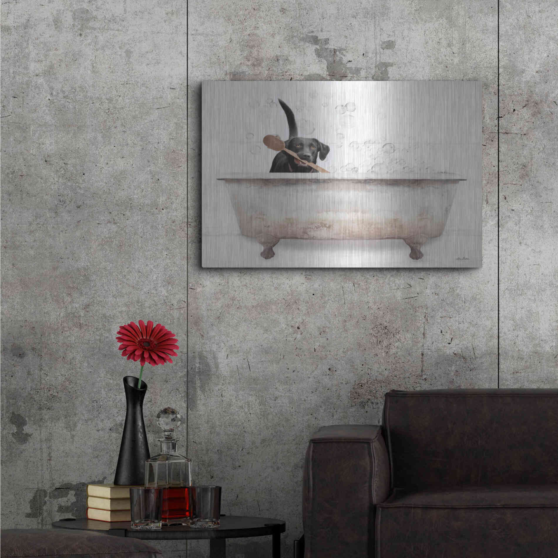 Luxe Metal Art 'Scrubbing Bubbles' by Lori Deiter, Metal Wall Art,36x24