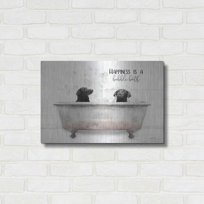 Luxe Metal Art 'Happiness is a Bubble Bath' by Lori Deiter, Metal Wall Art,24x16