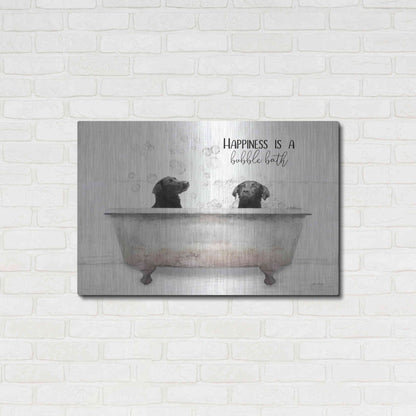 Luxe Metal Art 'Happiness is a Bubble Bath' by Lori Deiter, Metal Wall Art,36x24