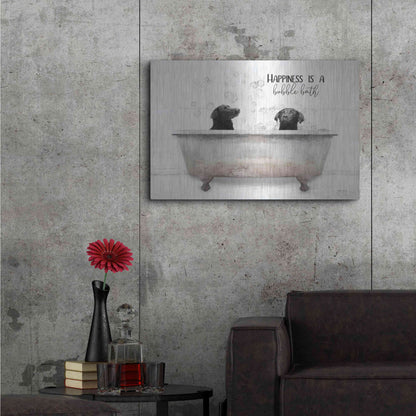 Luxe Metal Art 'Happiness is a Bubble Bath' by Lori Deiter, Metal Wall Art,36x24