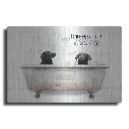 Luxe Metal Art 'Happiness is a Bubble Bath' by Lori Deiter, Metal Wall Art