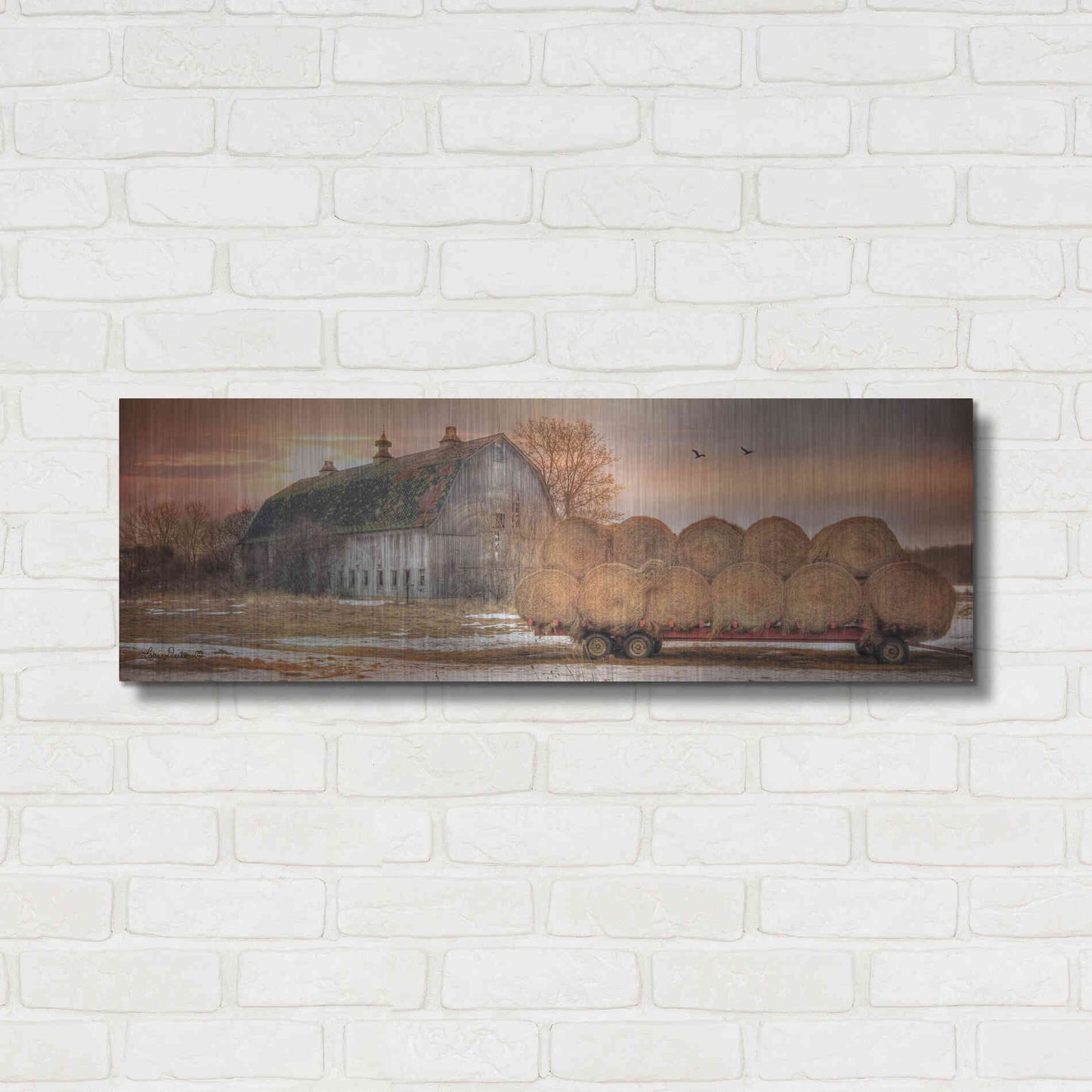 Luxe Metal Art 'Sunset on the Far' by Lori Deiter, Metal Wall Art,36x12