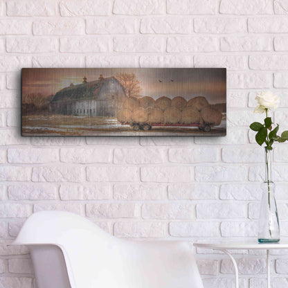 Luxe Metal Art 'Sunset on the Far' by Lori Deiter, Metal Wall Art,36x12