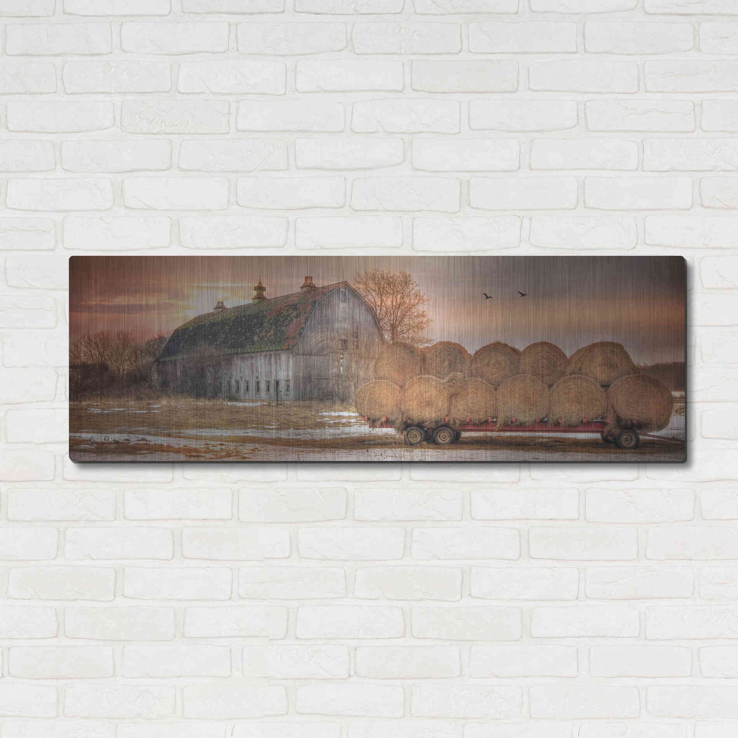 Luxe Metal Art 'Sunset on the Far' by Lori Deiter, Metal Wall Art,48x16
