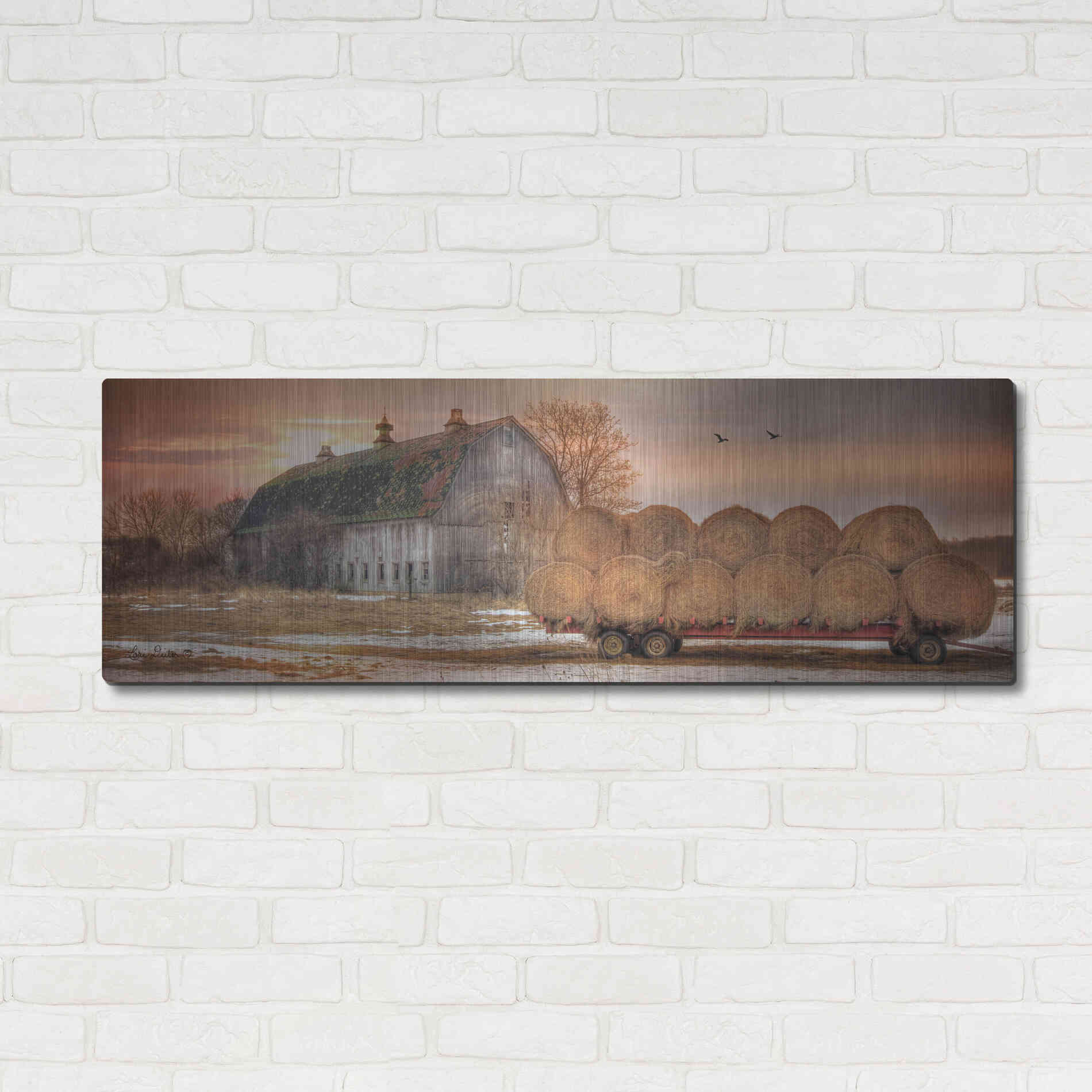 Luxe Metal Art 'Sunset on the Far' by Lori Deiter, Metal Wall Art,48x16