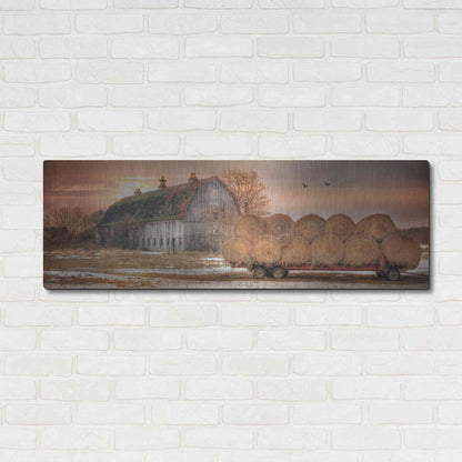 Luxe Metal Art 'Sunset on the Far' by Lori Deiter, Metal Wall Art,48x16
