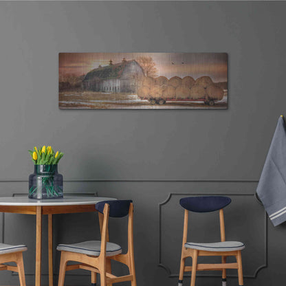 Luxe Metal Art 'Sunset on the Far' by Lori Deiter, Metal Wall Art,48x16
