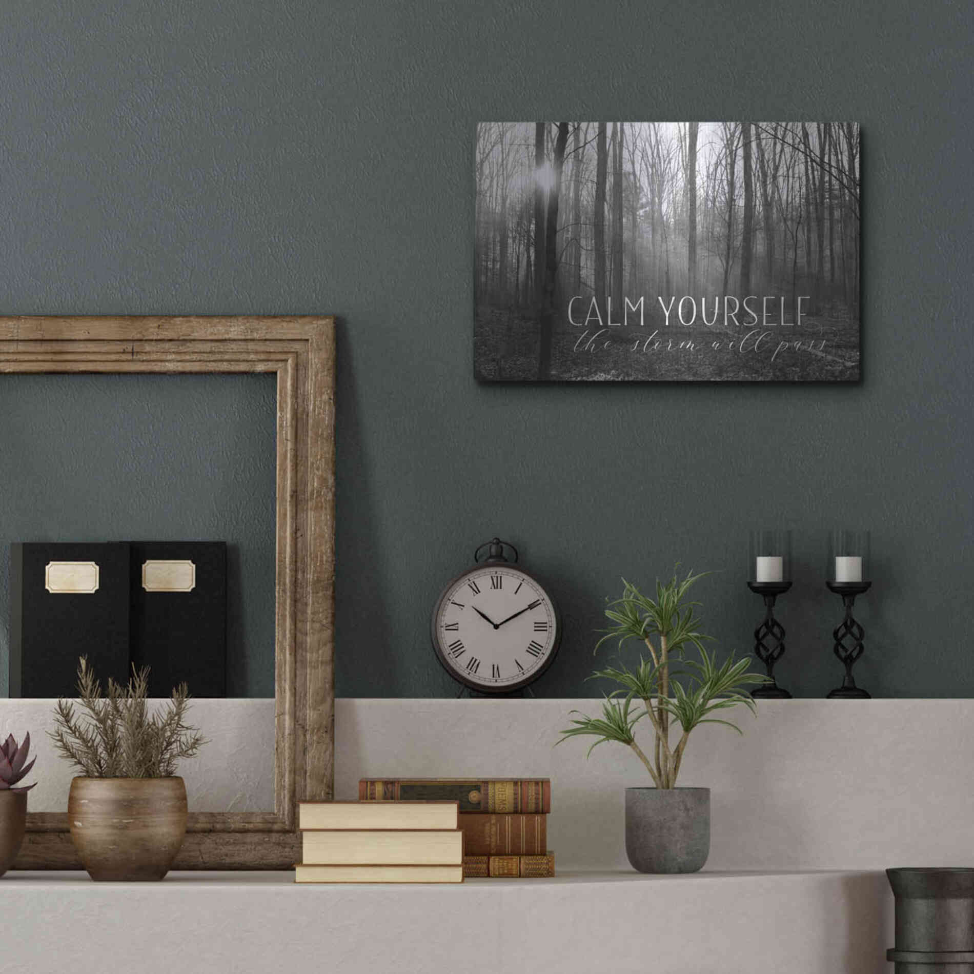 Luxe Metal Art 'Calm Yourself' by Lori Deiter, Metal Wall Art,16x12