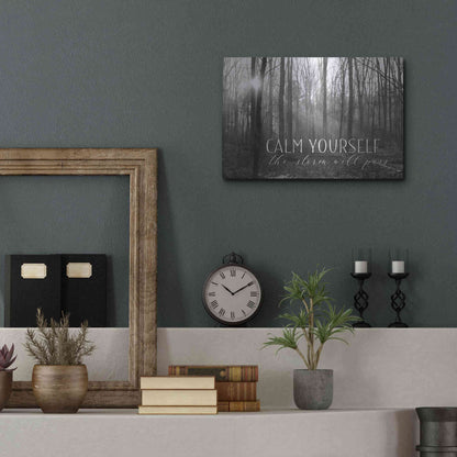 Luxe Metal Art 'Calm Yourself' by Lori Deiter, Metal Wall Art,16x12