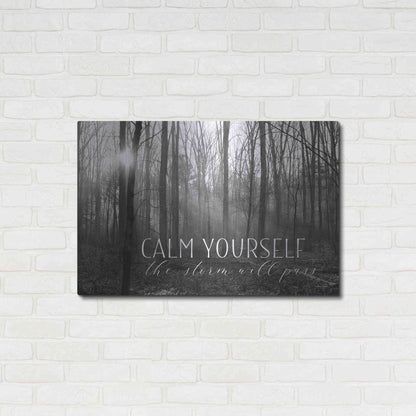 Luxe Metal Art 'Calm Yourself' by Lori Deiter, Metal Wall Art,36x24