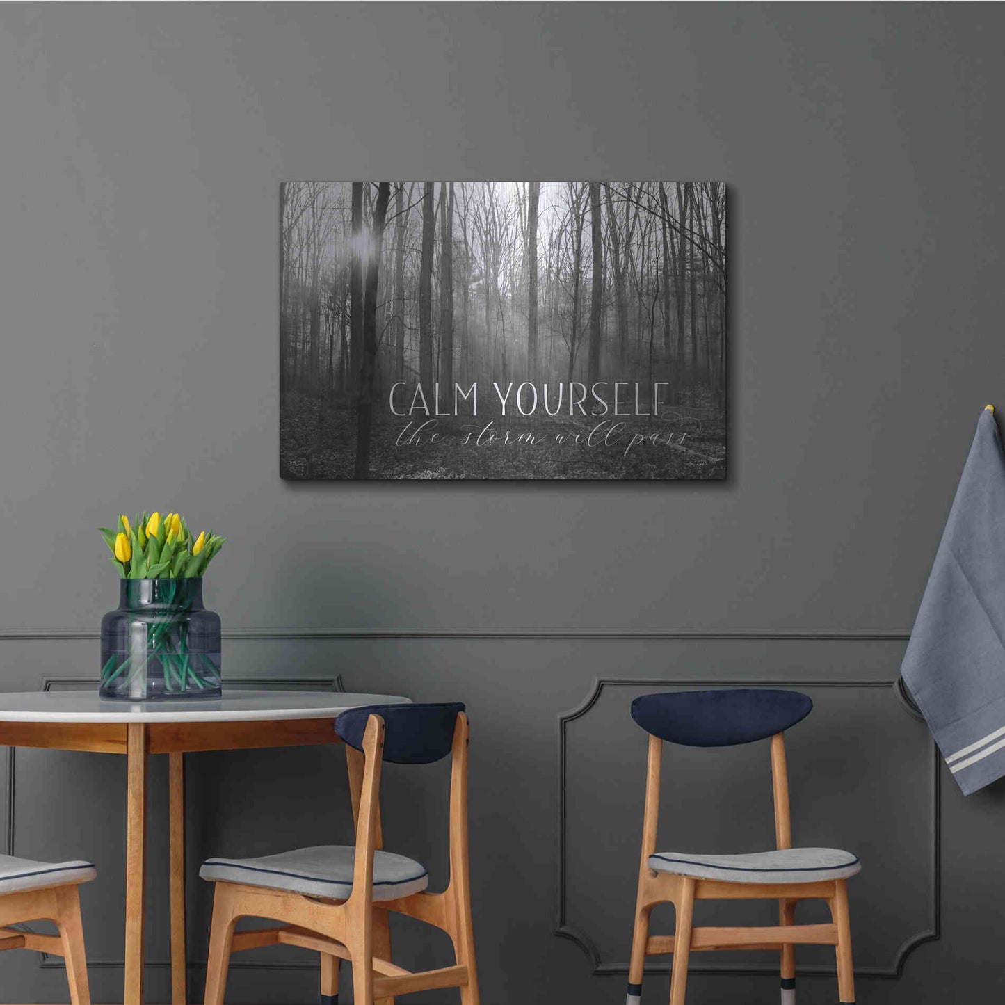 Luxe Metal Art 'Calm Yourself' by Lori Deiter, Metal Wall Art,36x24