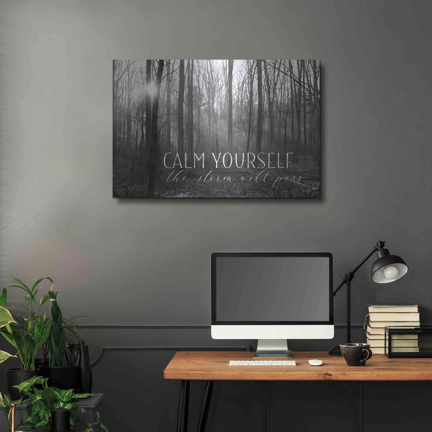 Luxe Metal Art 'Calm Yourself' by Lori Deiter, Metal Wall Art,36x24