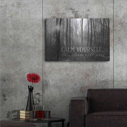 Luxe Metal Art 'Calm Yourself' by Lori Deiter, Metal Wall Art,36x24