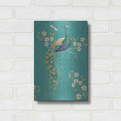 Luxe Metal Art 'Ornate Peacock IXD' by Daphne Brissonet, Metal Wall Art,12x16