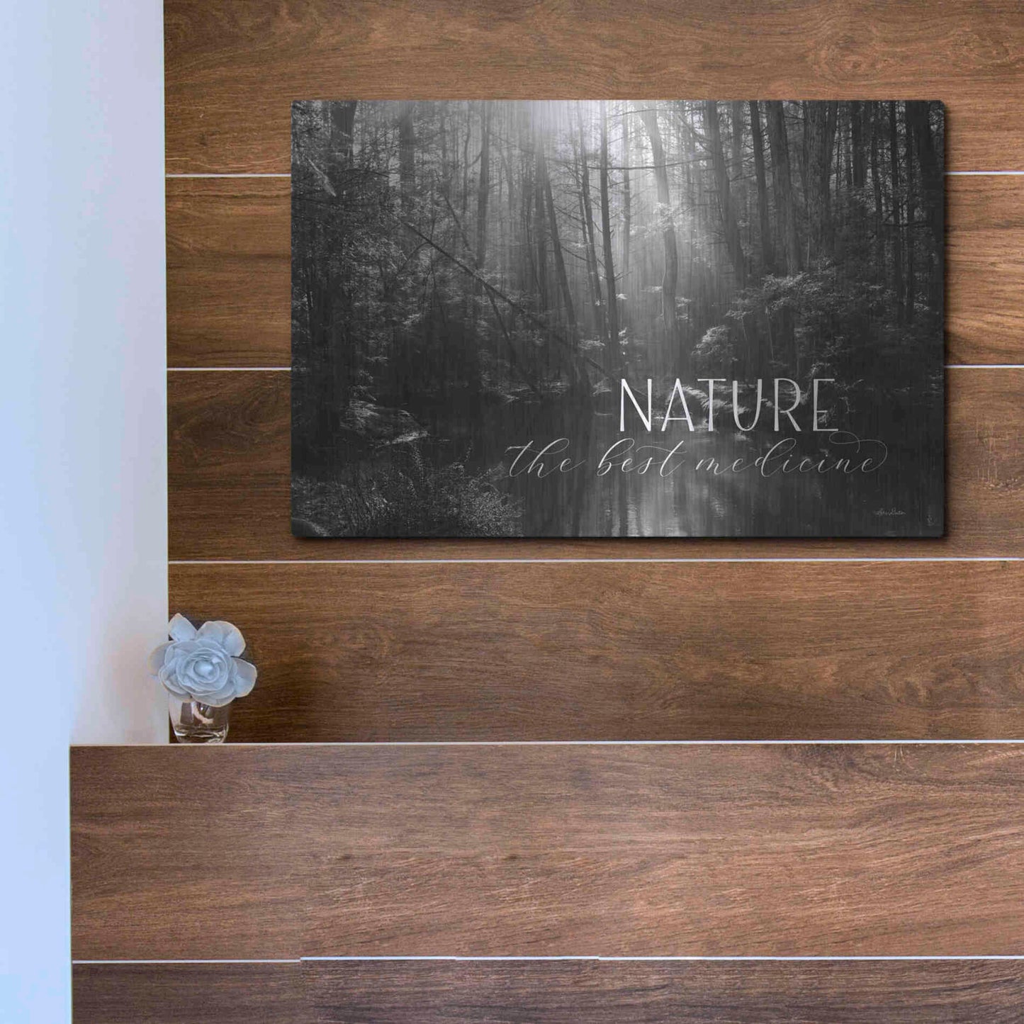 Luxe Metal Art 'Nature - The Best Medicine' by Lori Deiter, Metal Wall Art,16x12