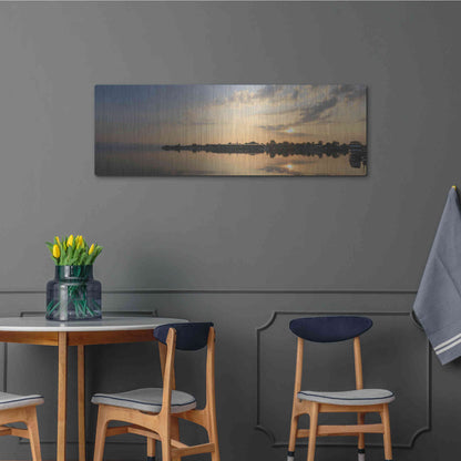 Luxe Metal Art 'French Bay Sunrise' by Lori Deiter, Metal Wall Art,48x16