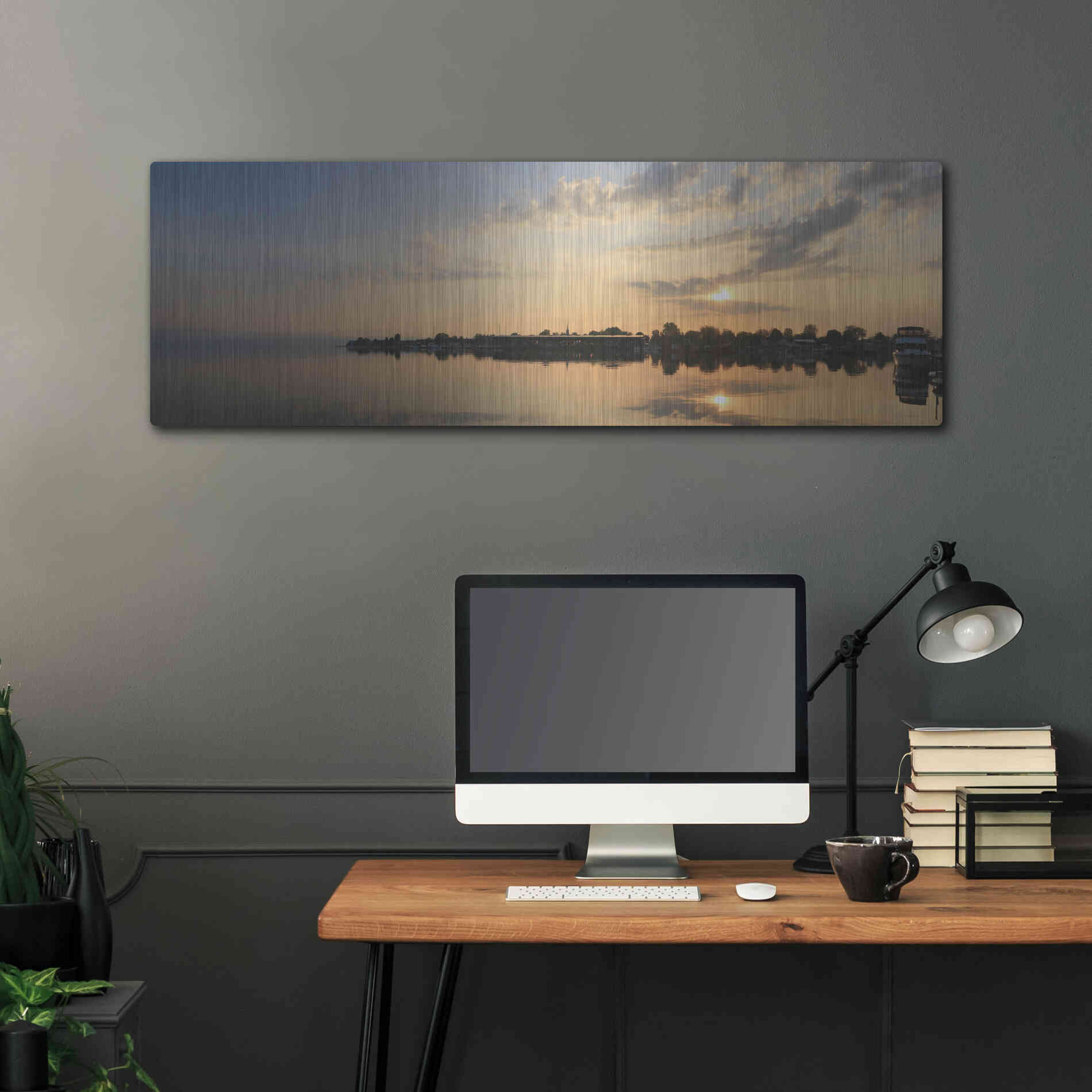 Luxe Metal Art 'French Bay Sunrise' by Lori Deiter, Metal Wall Art,48x16