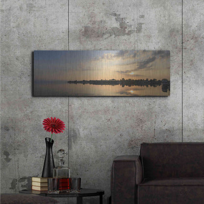Luxe Metal Art 'French Bay Sunrise' by Lori Deiter, Metal Wall Art,48x16