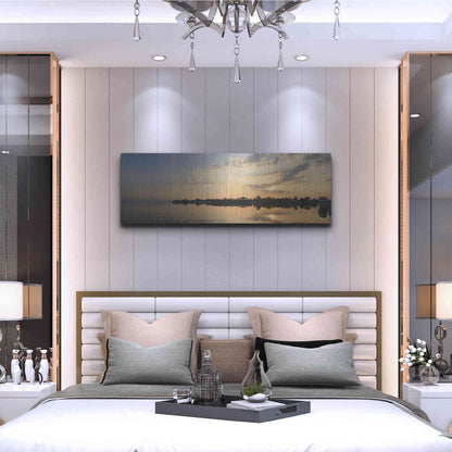 Luxe Metal Art 'French Bay Sunrise' by Lori Deiter, Metal Wall Art,48x16