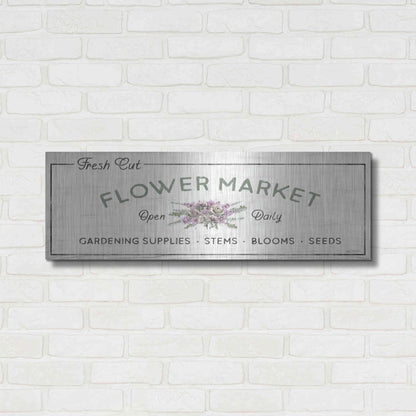 Luxe Metal Art 'Flower Market' by Lori Deiter, Metal Wall Art,36x12
