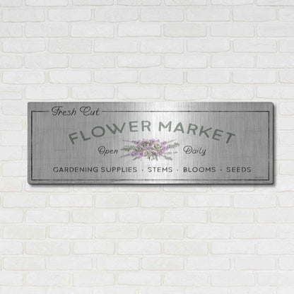 Luxe Metal Art 'Flower Market' by Lori Deiter, Metal Wall Art,48x16
