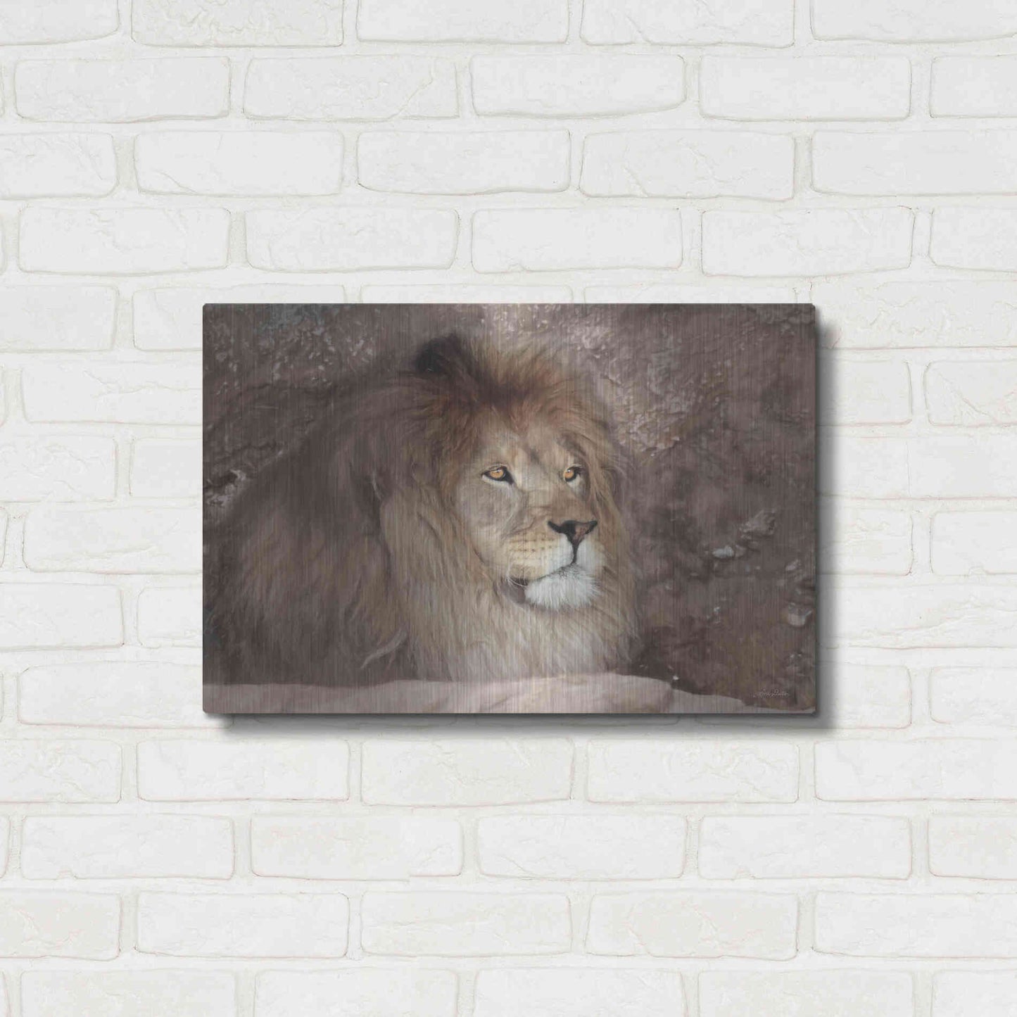 Luxe Metal Art 'Leo the Lion' by Lori Deiter, Metal Wall Art,24x16