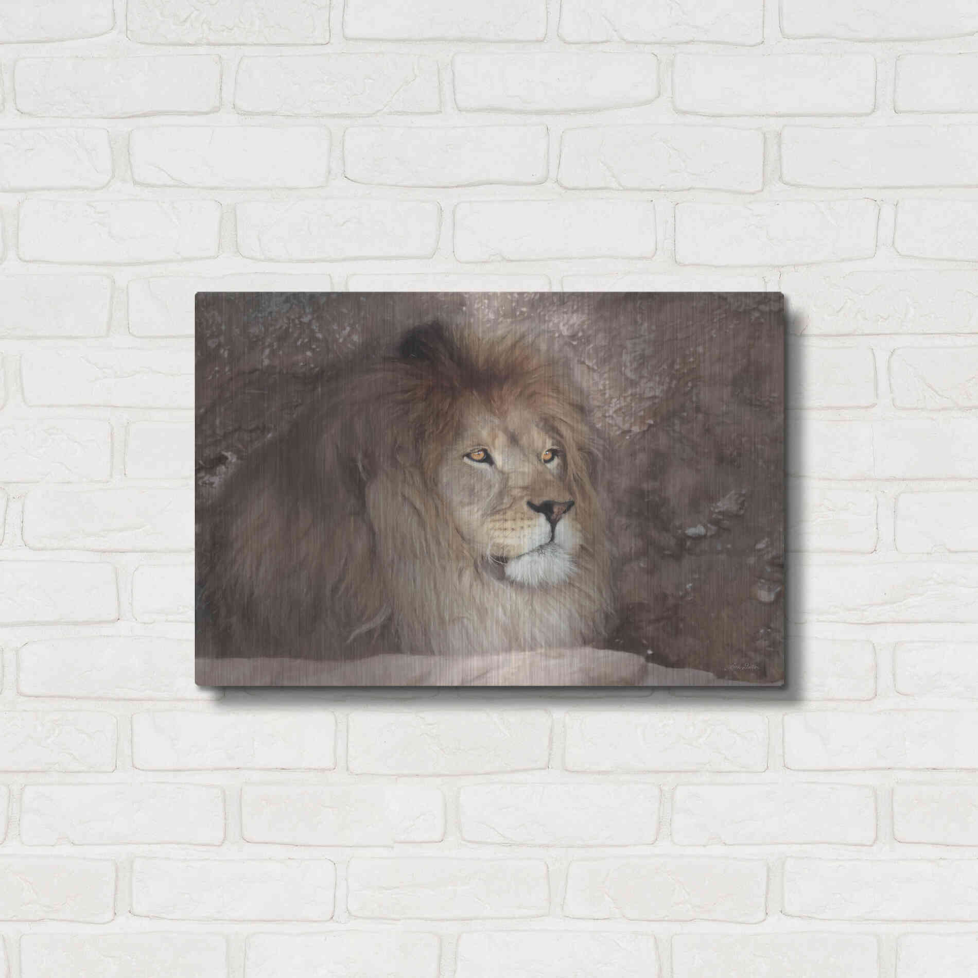 Luxe Metal Art 'Leo the Lion' by Lori Deiter, Metal Wall Art,24x16