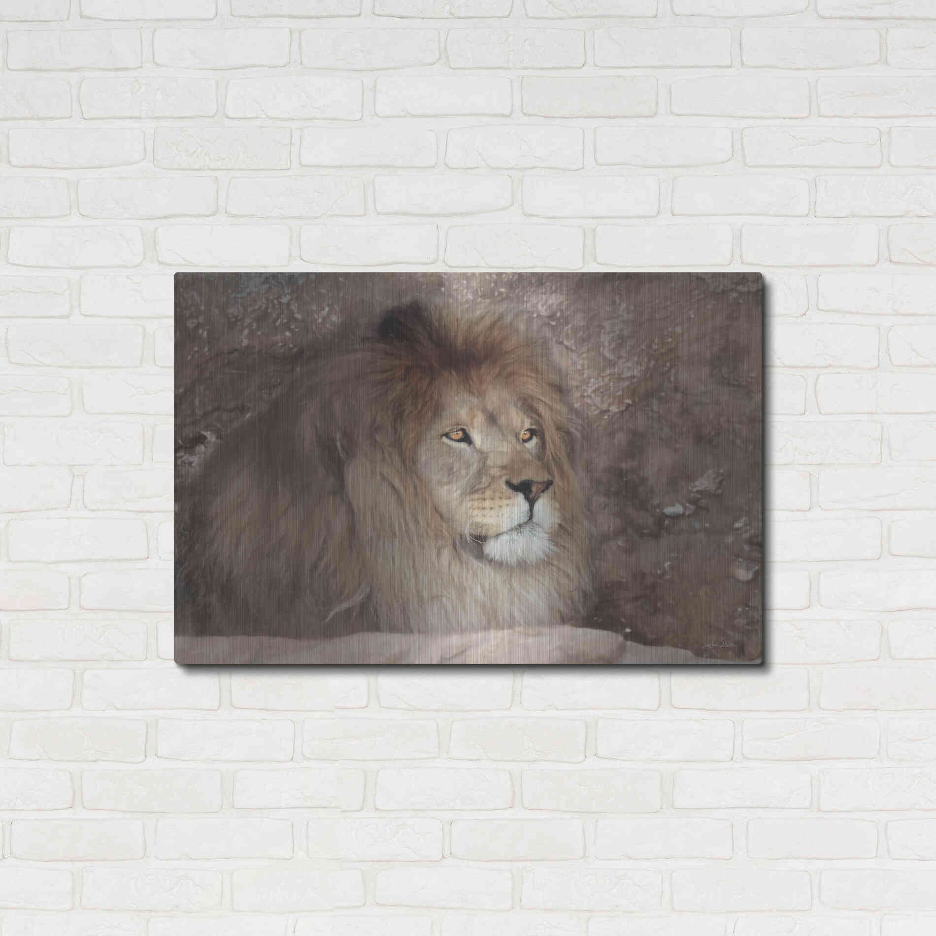 Luxe Metal Art 'Leo the Lion' by Lori Deiter, Metal Wall Art,36x24