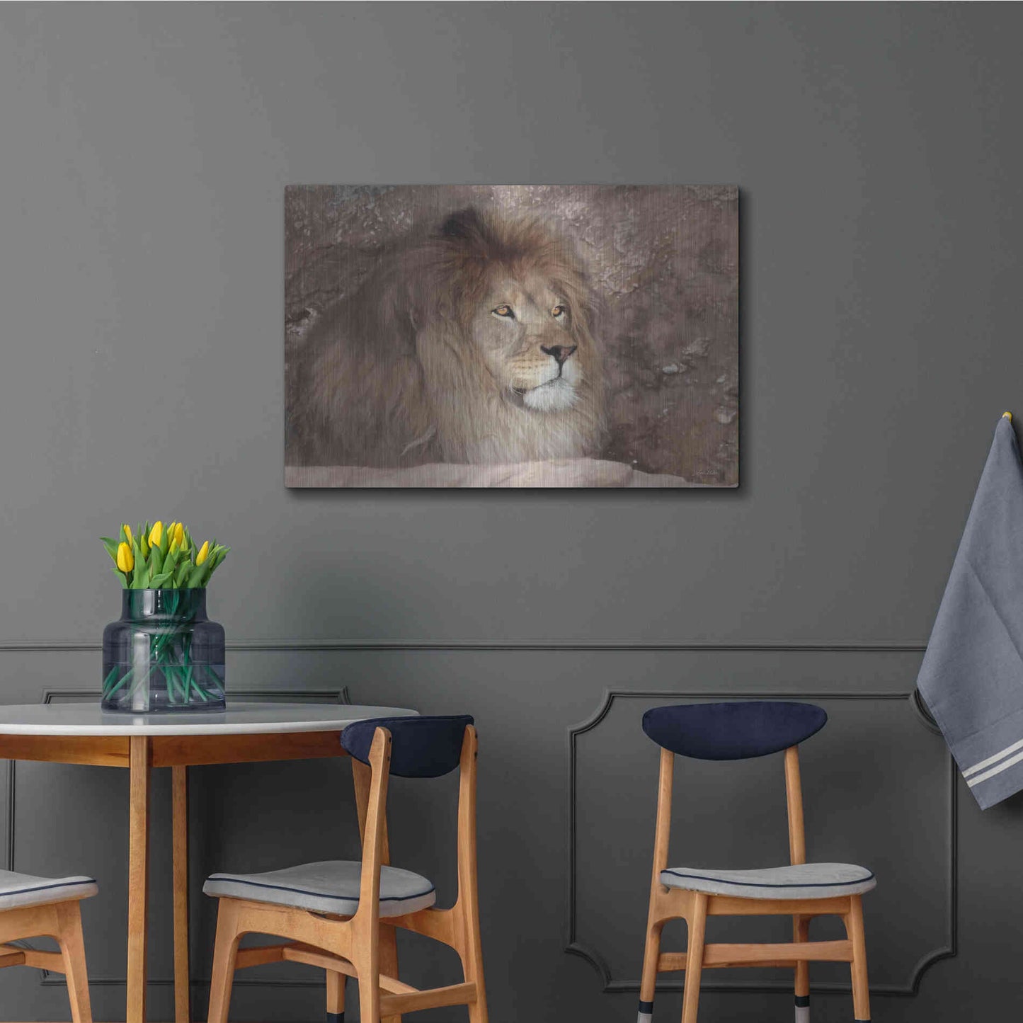 Luxe Metal Art 'Leo the Lion' by Lori Deiter, Metal Wall Art,36x24