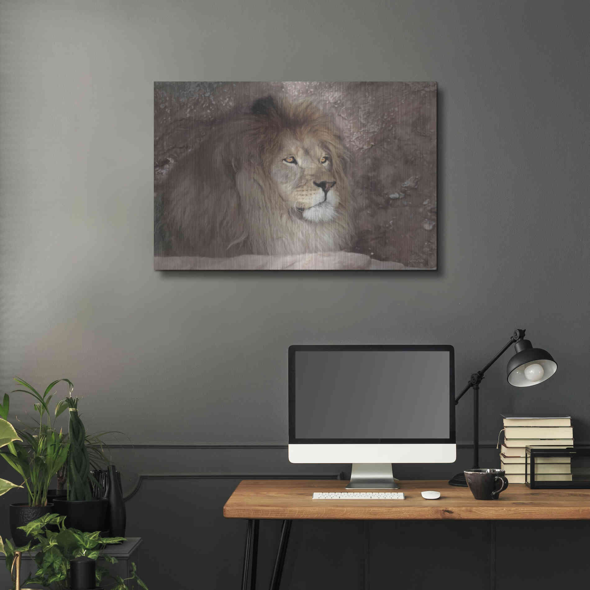 Luxe Metal Art 'Leo the Lion' by Lori Deiter, Metal Wall Art,36x24