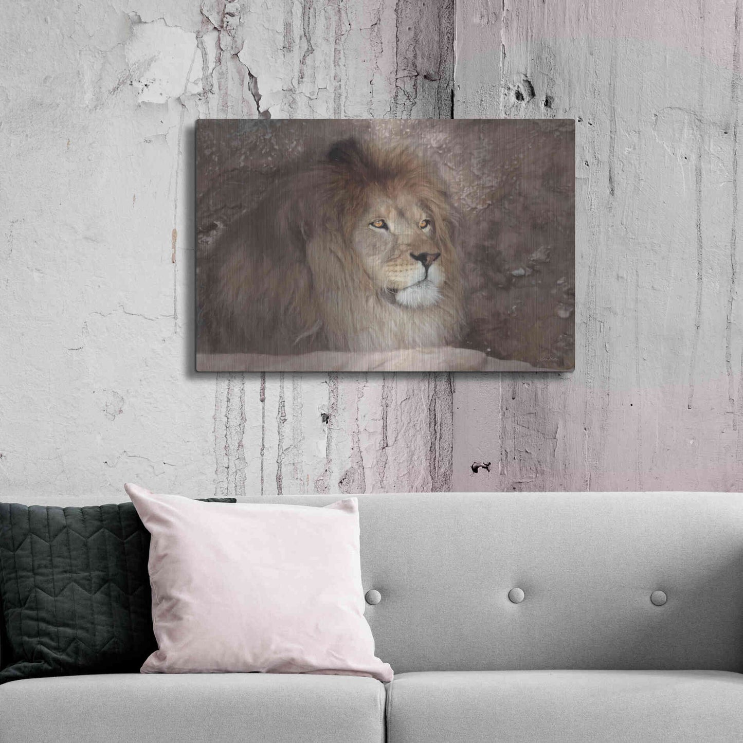Luxe Metal Art 'Leo the Lion' by Lori Deiter, Metal Wall Art,36x24