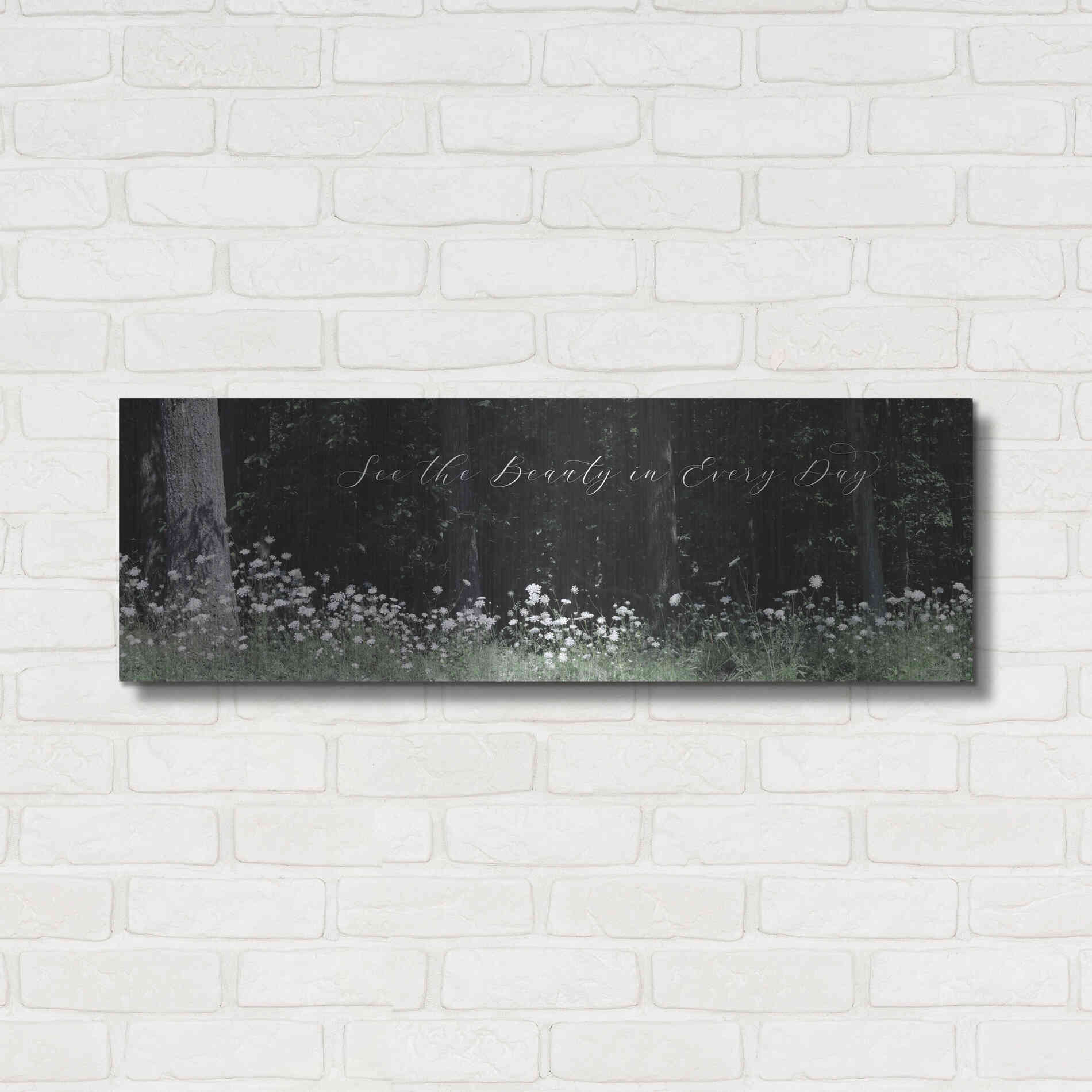 Luxe Metal Art 'See the Beauty in Every Day' by Lori Deiter, Metal Wall Art,36x12