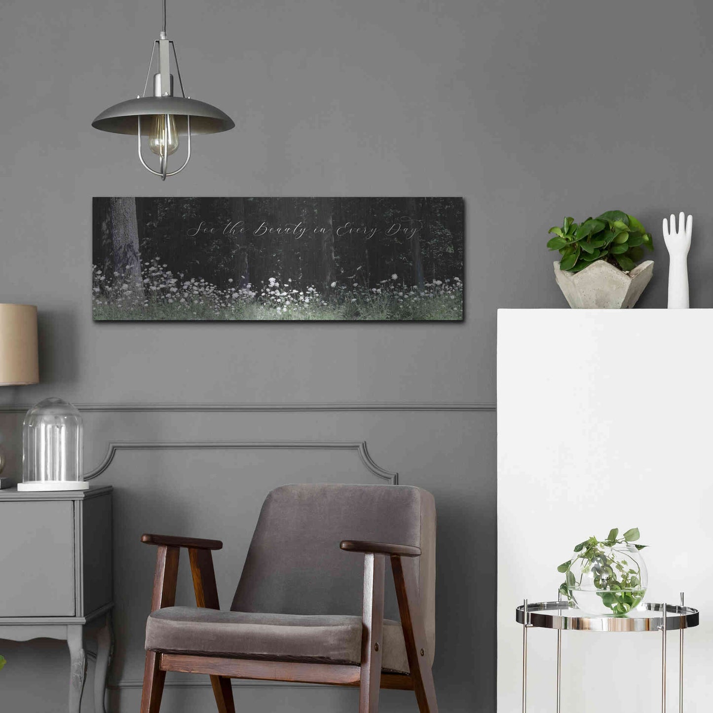 Luxe Metal Art 'See the Beauty in Every Day' by Lori Deiter, Metal Wall Art,36x12