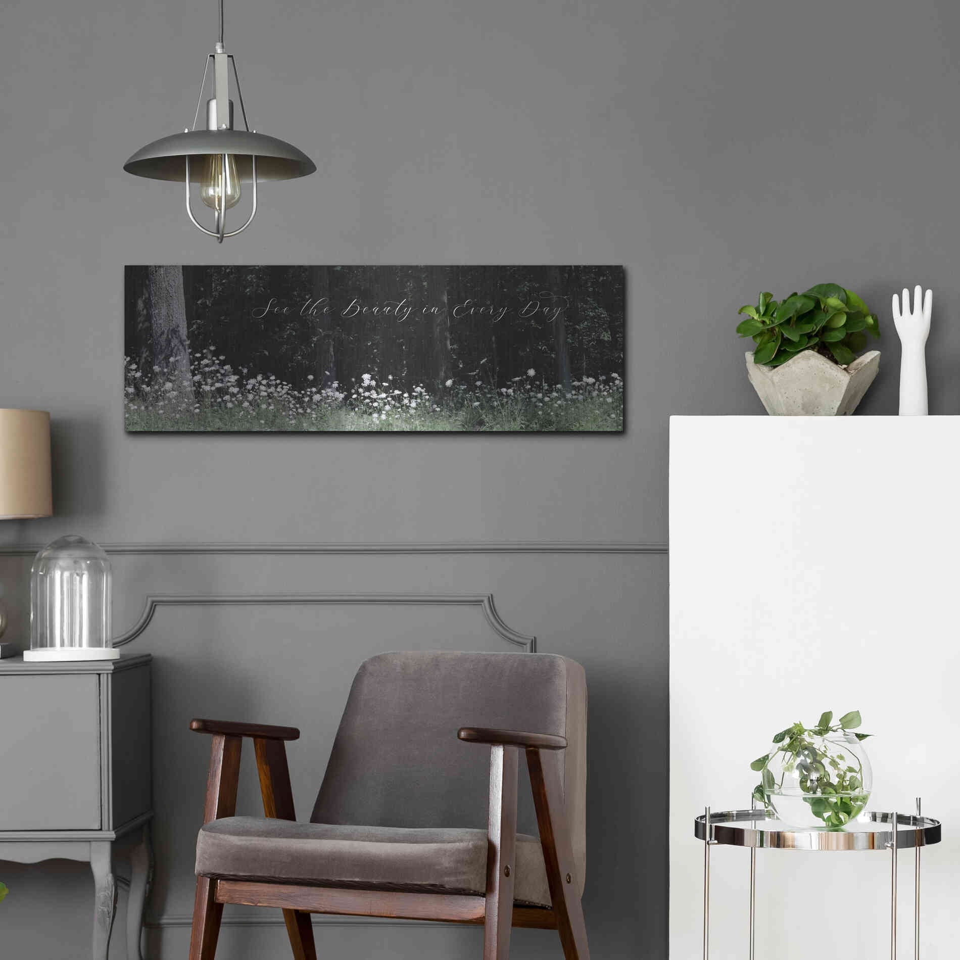 Luxe Metal Art 'See the Beauty in Every Day' by Lori Deiter, Metal Wall Art,36x12