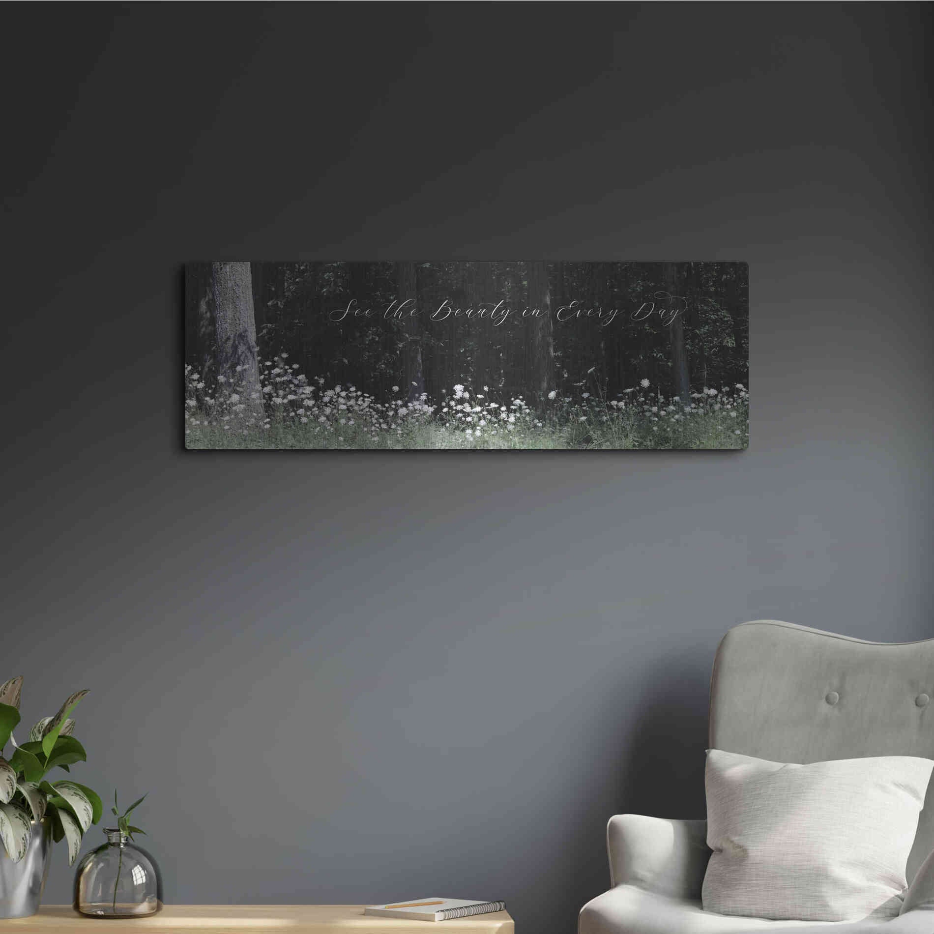 Luxe Metal Art 'See the Beauty in Every Day' by Lori Deiter, Metal Wall Art,36x12