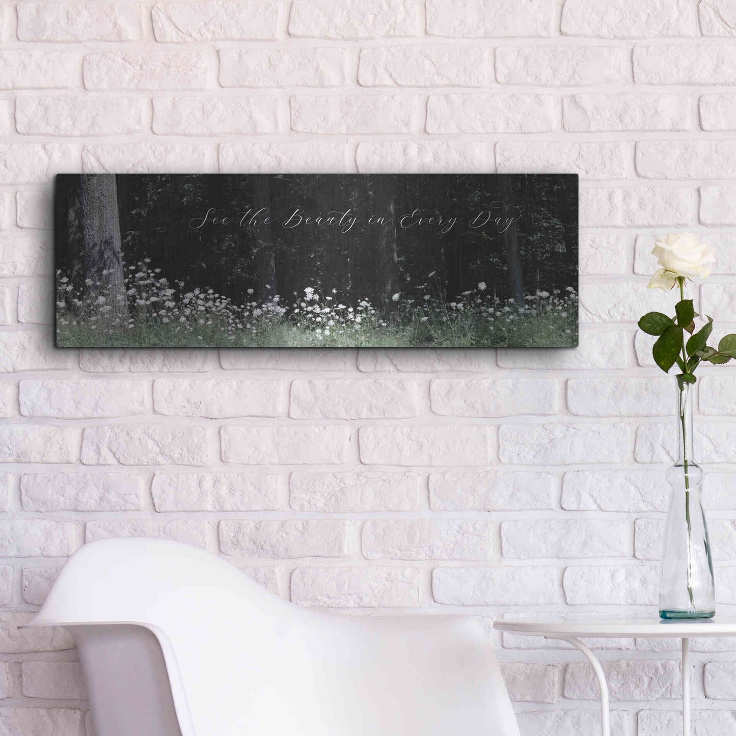 Luxe Metal Art 'See the Beauty in Every Day' by Lori Deiter, Metal Wall Art,36x12