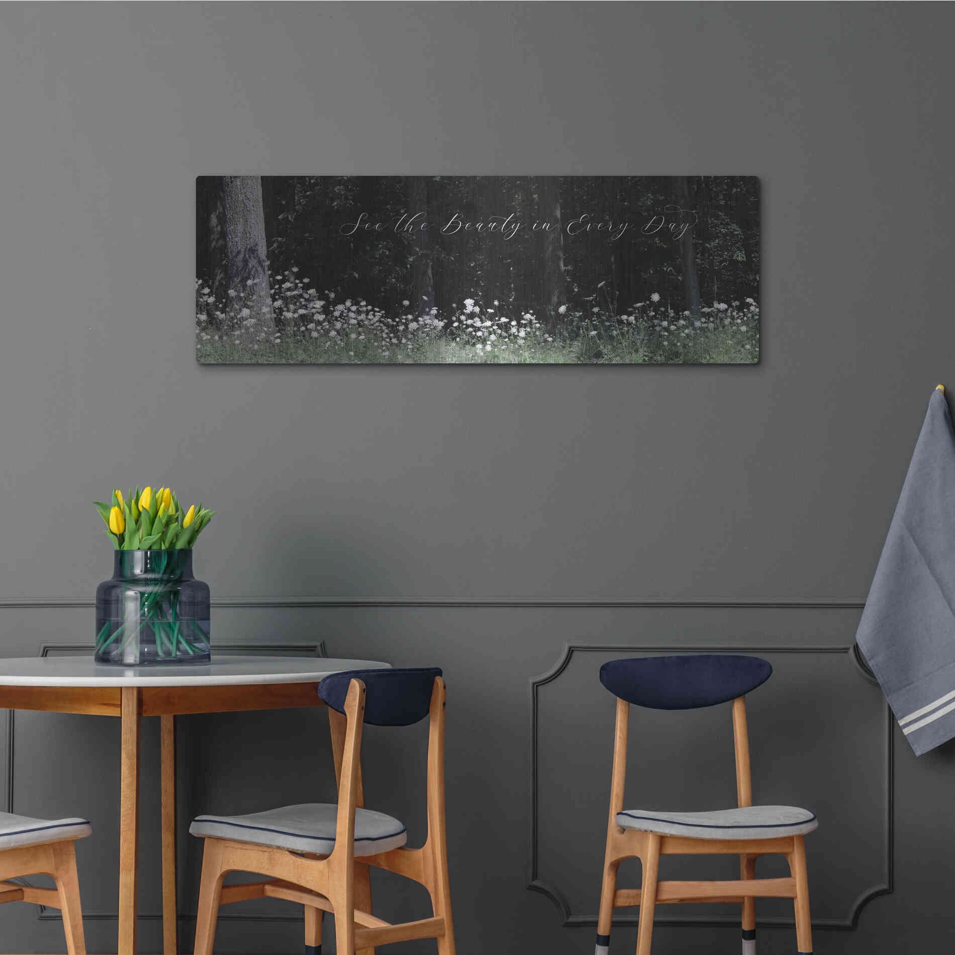 Luxe Metal Art 'See the Beauty in Every Day' by Lori Deiter, Metal Wall Art,48x16