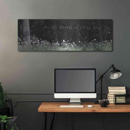 Luxe Metal Art 'See the Beauty in Every Day' by Lori Deiter, Metal Wall Art,48x16