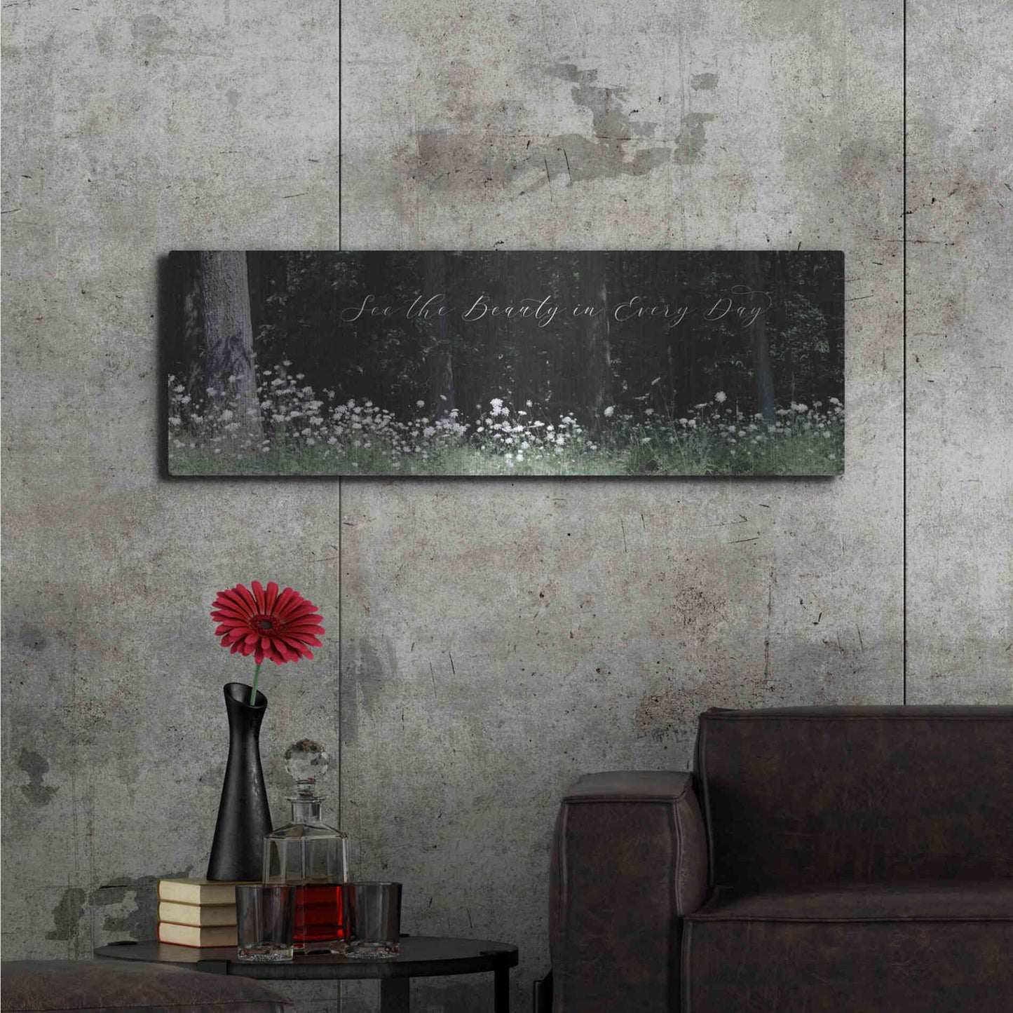 Luxe Metal Art 'See the Beauty in Every Day' by Lori Deiter, Metal Wall Art,48x16
