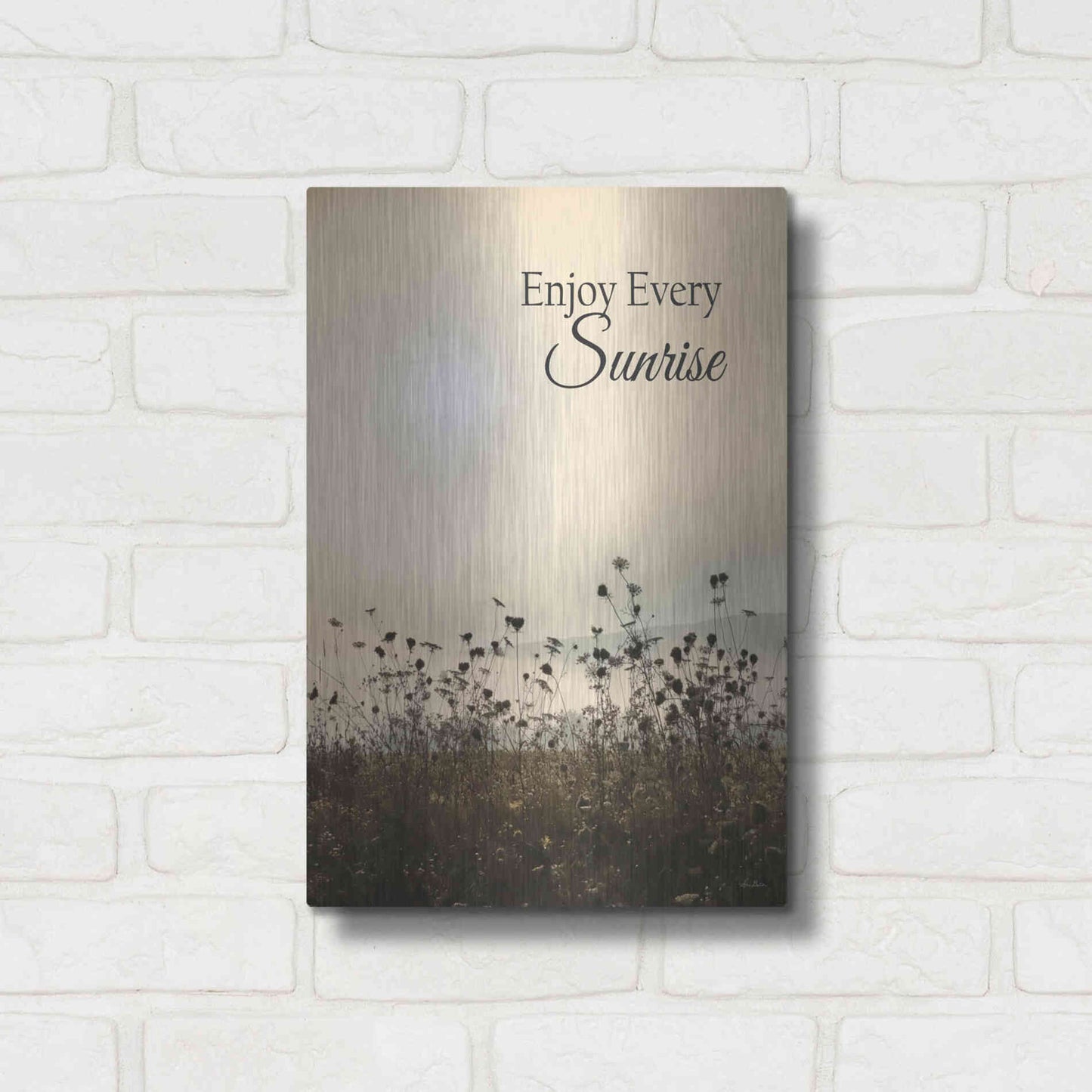 Luxe Metal Art 'Enjoy the Sunrise' by Lori Deiter, Metal Wall Art,12x16