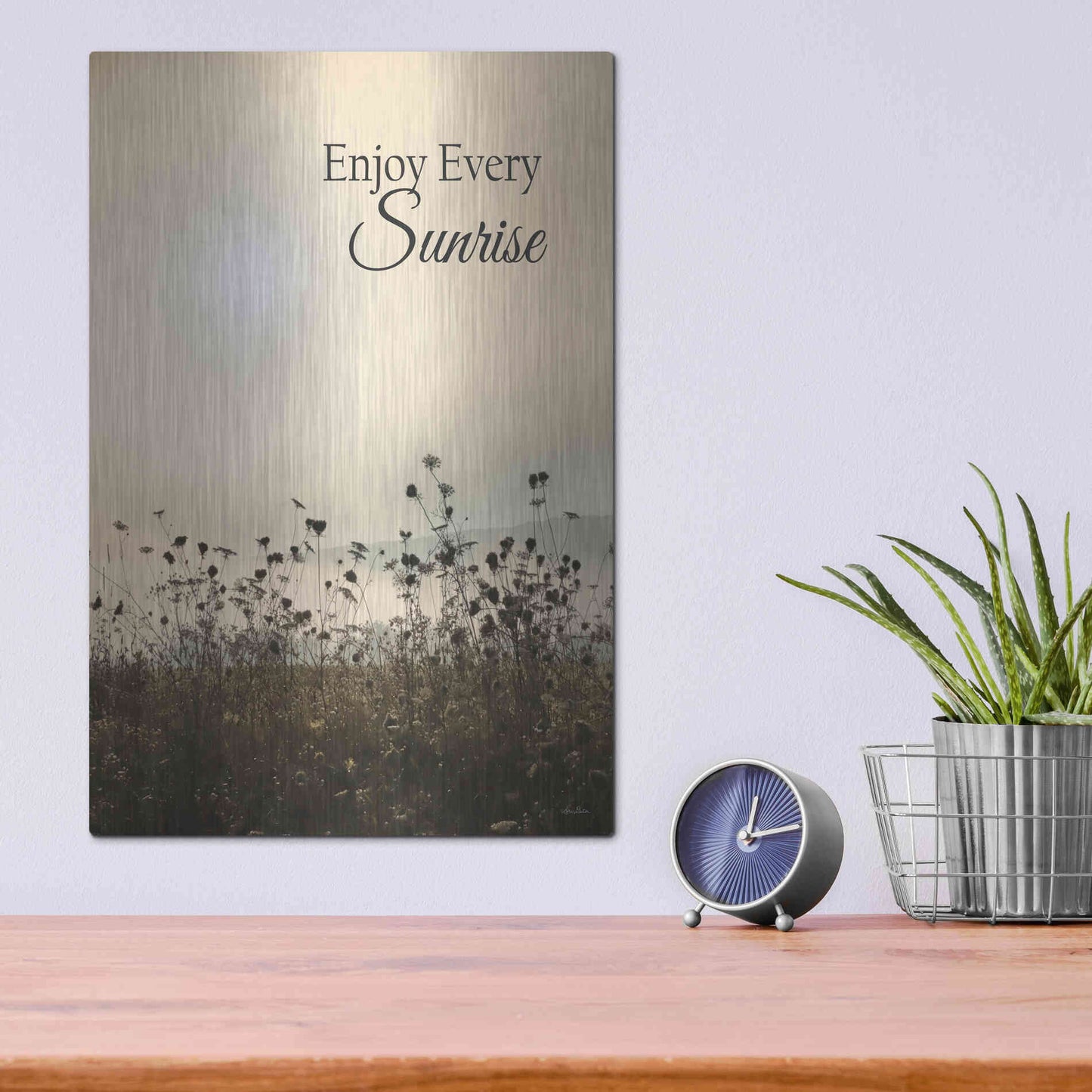 Luxe Metal Art 'Enjoy the Sunrise' by Lori Deiter, Metal Wall Art,12x16
