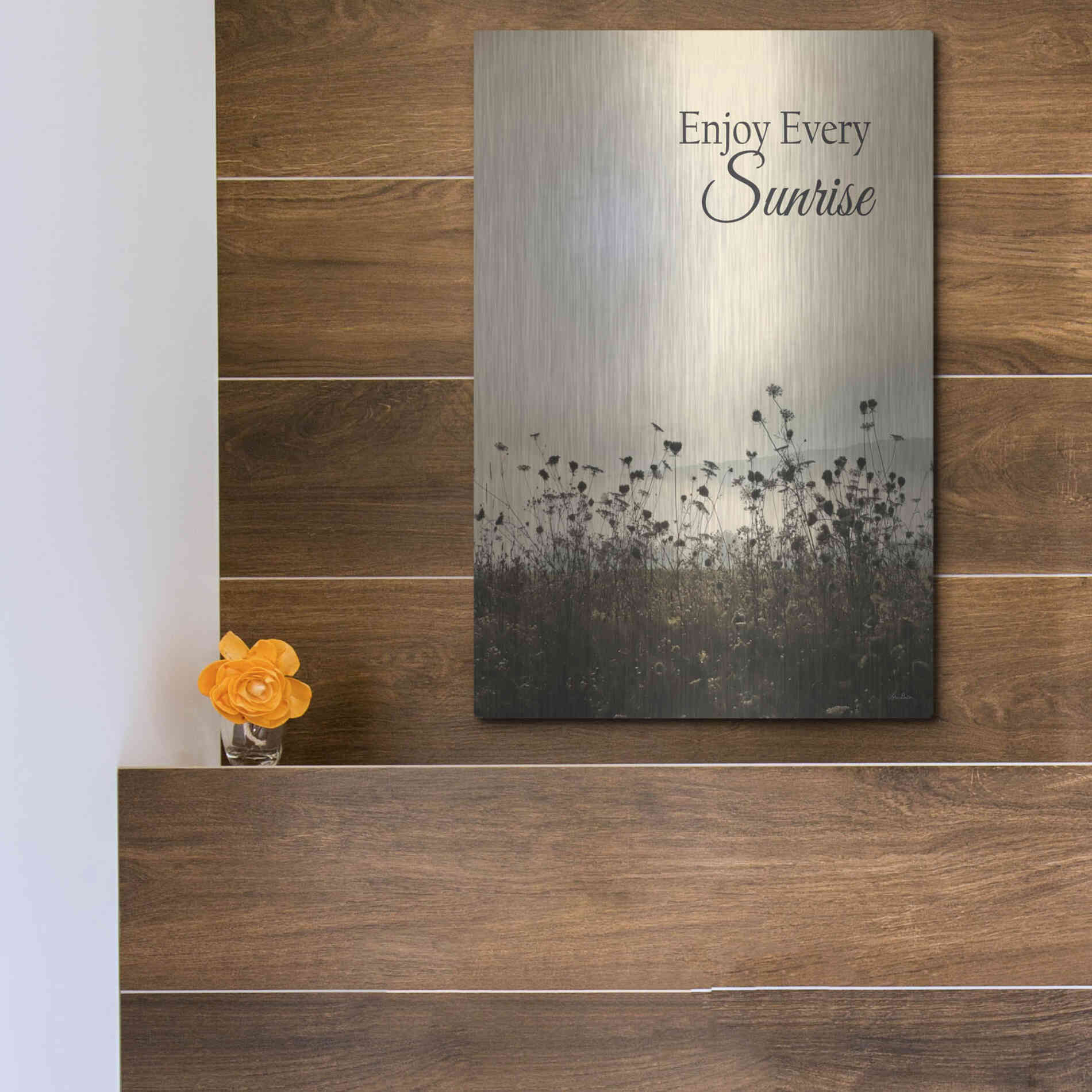 Luxe Metal Art 'Enjoy the Sunrise' by Lori Deiter, Metal Wall Art,12x16