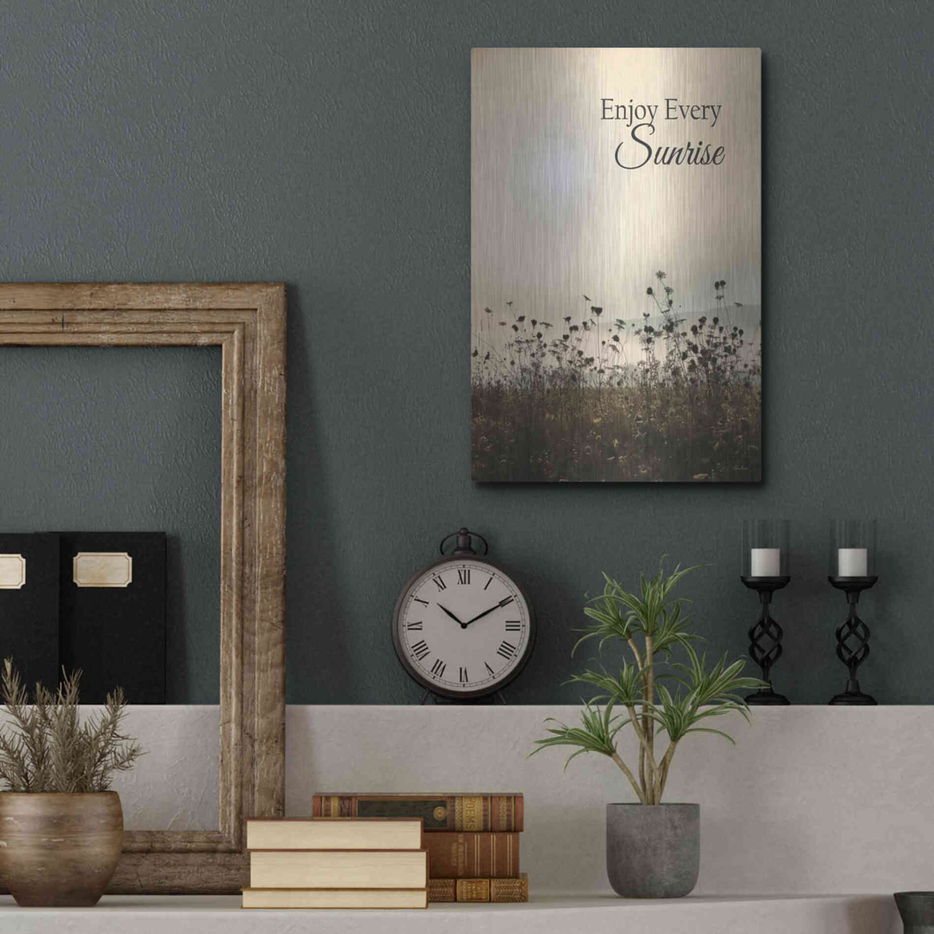 Luxe Metal Art 'Enjoy the Sunrise' by Lori Deiter, Metal Wall Art,12x16